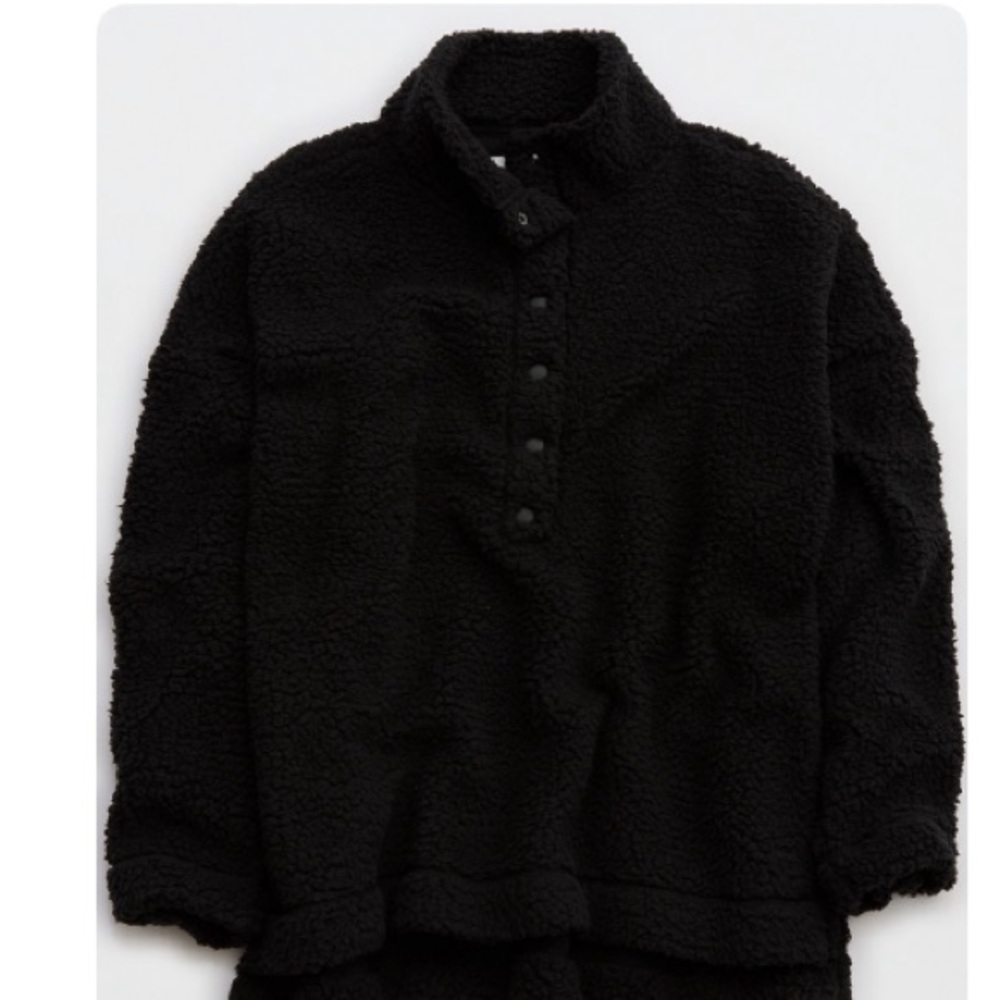 Aerie Sherpa Quarter Snap Sweatshirt